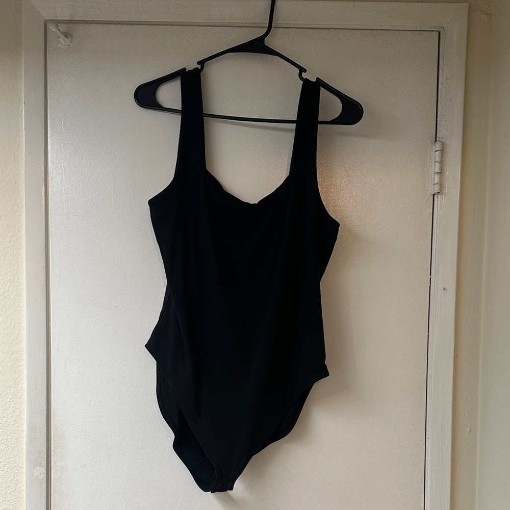 Old Navy Black Square Neck Bodysuit Size L